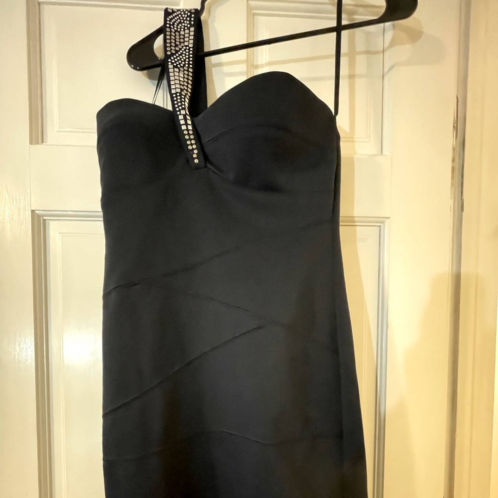 City Studio Teens 11/12 Navy Cross Shoulder Cocktail Dress